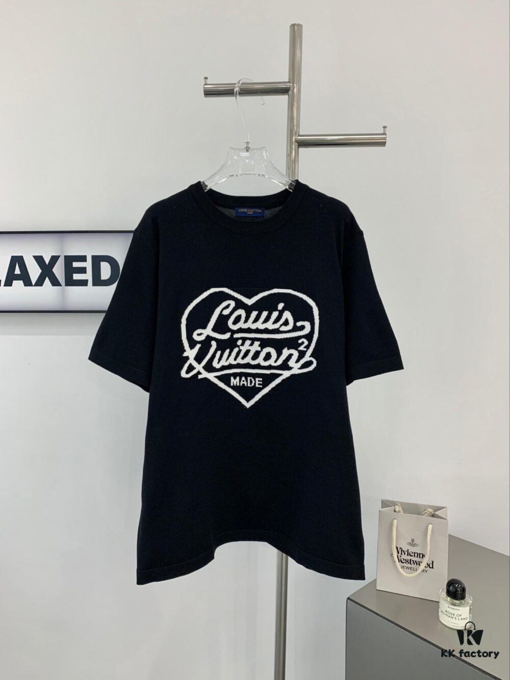 New Louis Vuitton LV 2023 Spring Heart Knit Short-Sleeve Unisex Top