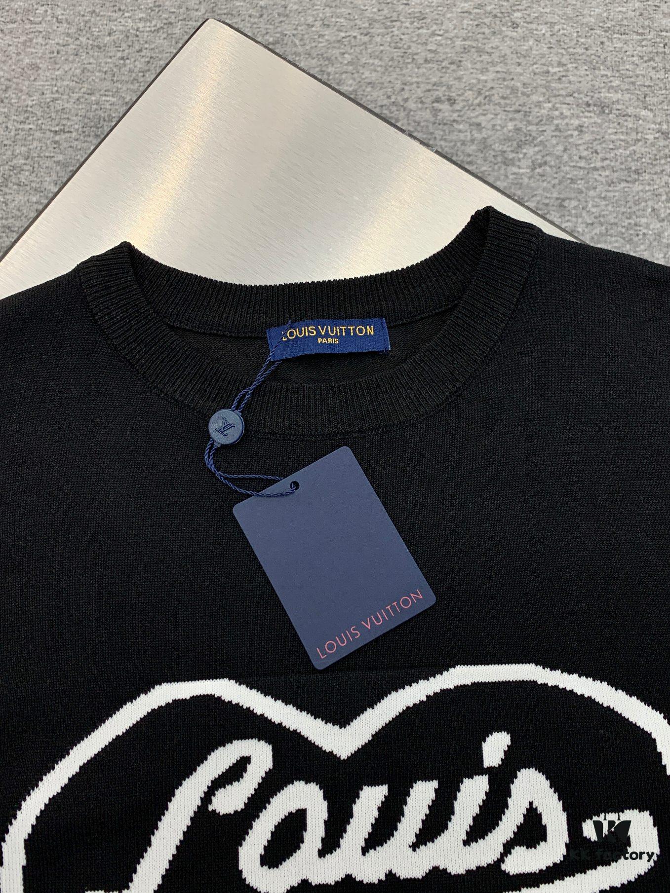 New Louis Vuitton LV 2023 Spring Heart Knit Short-Sleeve Unisex Top