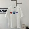 New Arrival LOUIS VUITTON LV Chest Tricolor Flower Logo Printed Short Sleeve T-Shirt