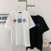 New Arrival LOUIS VUITTON LV Chest Tricolor Flower Logo Printed Short Sleeve T-Shirt