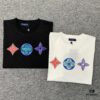 New Arrival LOUIS VUITTON LV Chest Tricolor Flower Logo Printed Short Sleeve T-Shirt