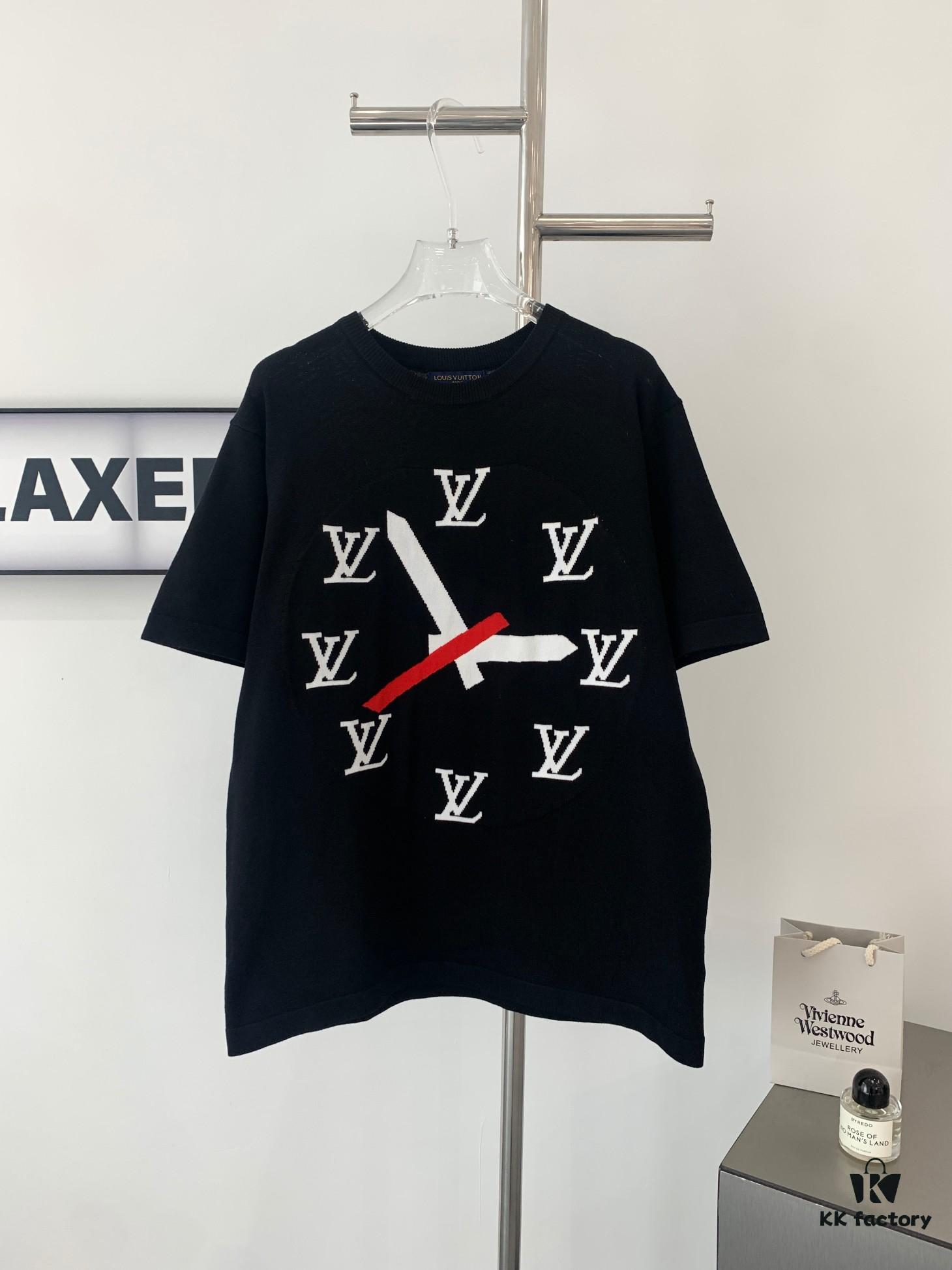 New LV Louis Vuitton 24-Hour Summer Knit Short-Sleeve T-Shirt