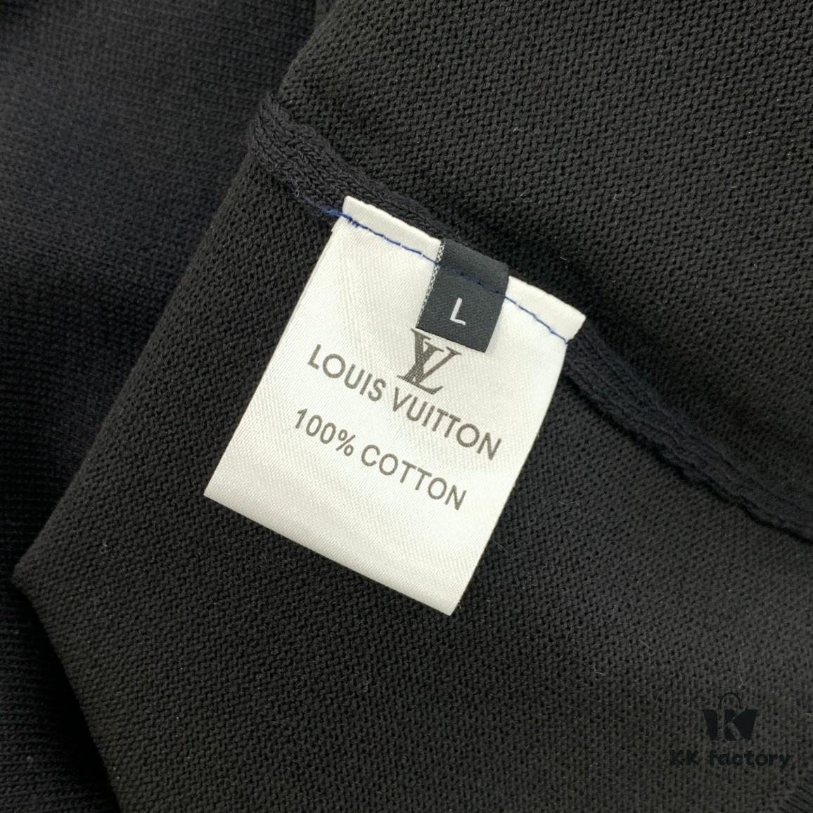 New Louis Vuitton Unisex Black and White Portrait Knit Short Sleeve T-Shirt