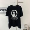 New Louis Vuitton Unisex Black and White Portrait Knit Short Sleeve T-Shirt