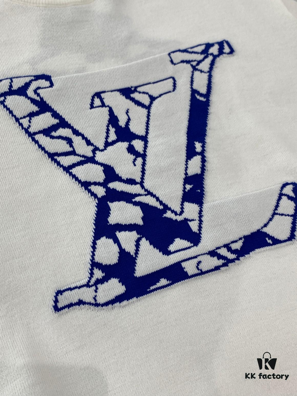 New LV Louis Vuitton 2023FW Ski Collection Jacquard Crew Neck Short Sleeve T-Shirt