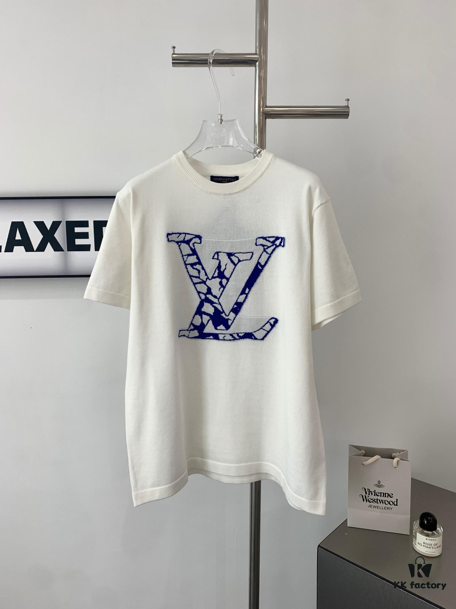 New LV Louis Vuitton 2023FW Ski Collection Jacquard Crew Neck Short Sleeve T-Shirt