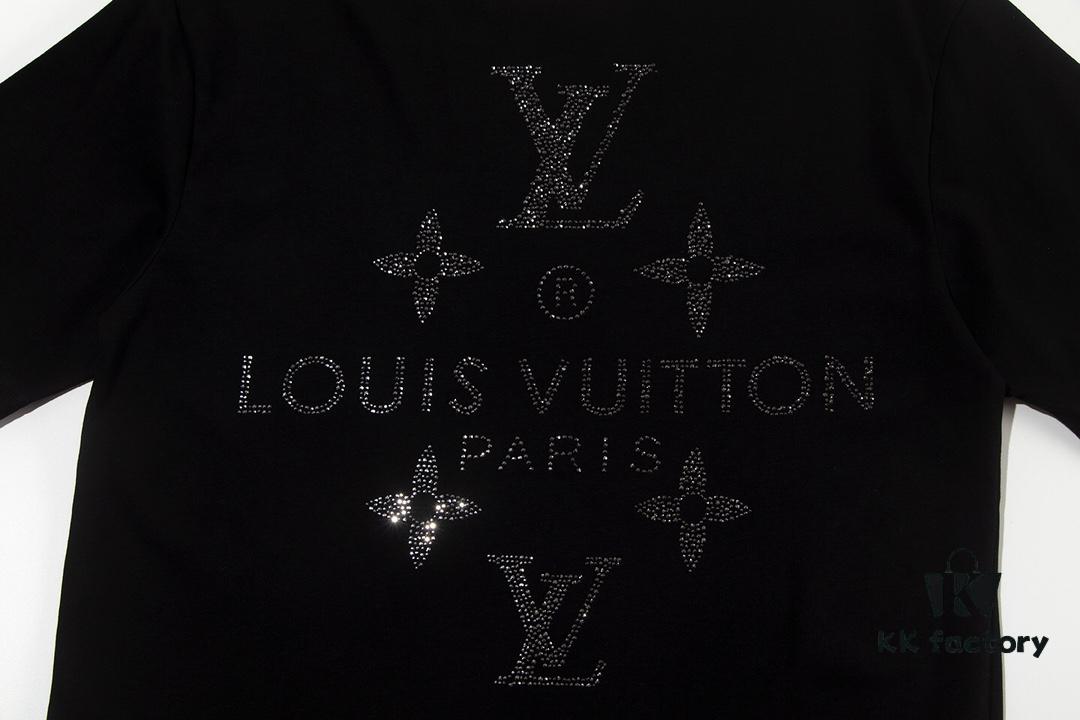 Louis Vuitton 2025 Latest Short-Sleeve T-Shirt with Rhinestone Embellishment