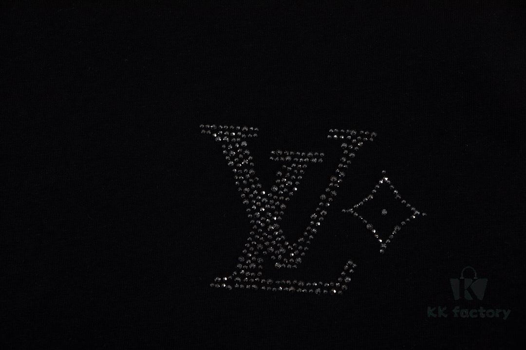 Louis Vuitton 2025 Latest Short-Sleeve T-Shirt with Rhinestone Embellishment