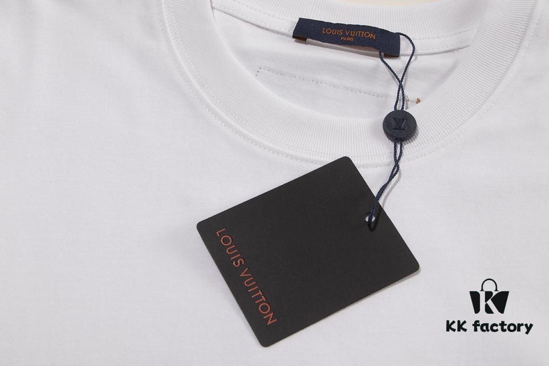 Louis Vuitto 2025 Latest Short Sleeve T-Shirt with Rhinestone Embellishment