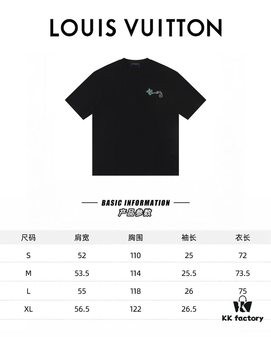 Louis Vuitton 2025 Latest Short Sleeve T-Shirt with Applique Embroidery