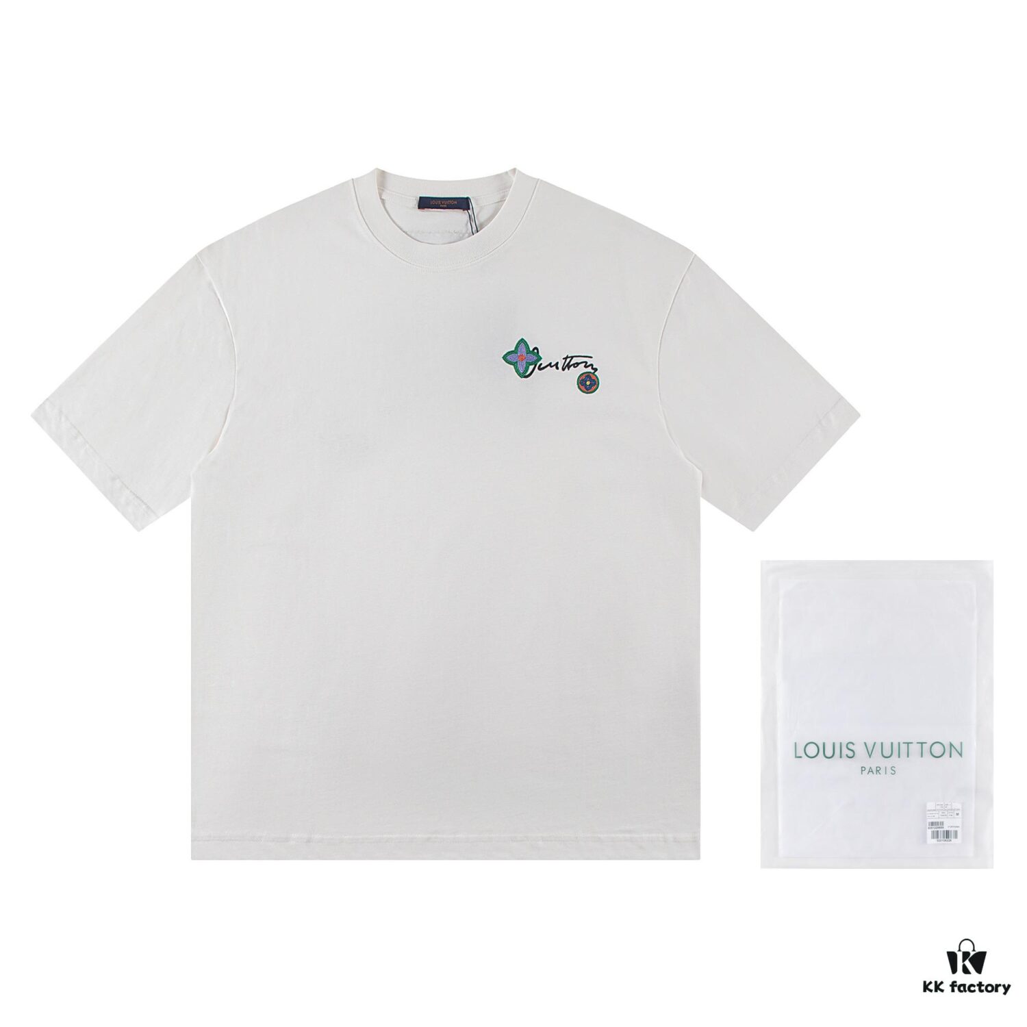 Louis Vuitton 2025 Latest Short Sleeve T-Shirt with Applique Embroidery