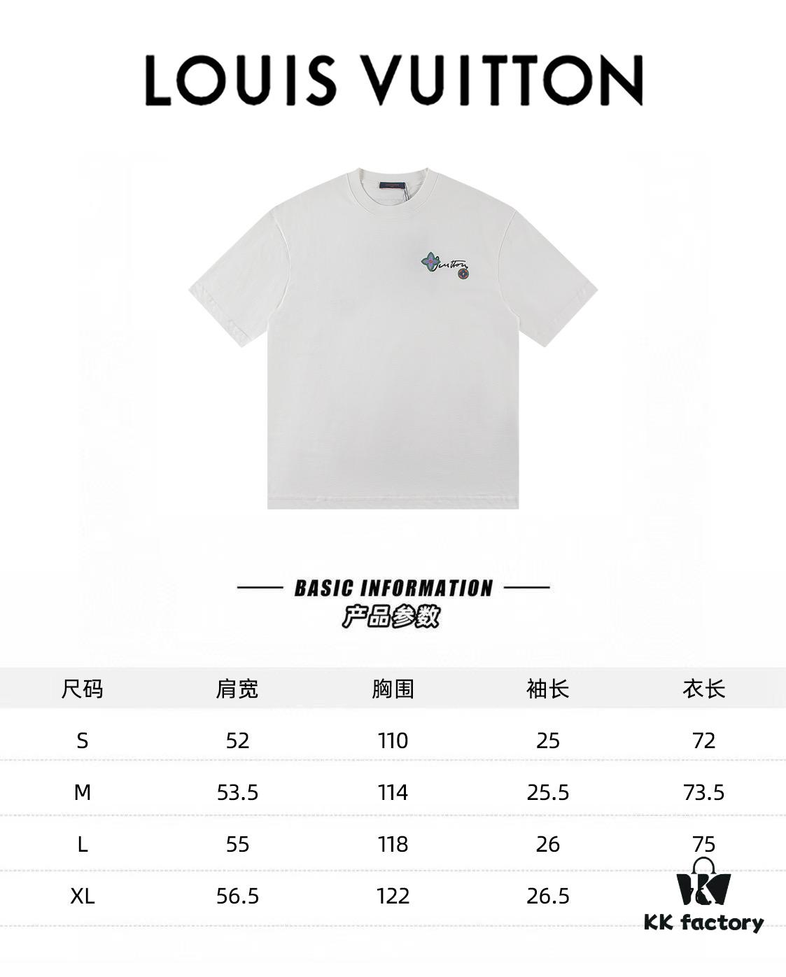 Louis Vuitton 2025 Latest Short Sleeve T-Shirt with Applique Embroidery
