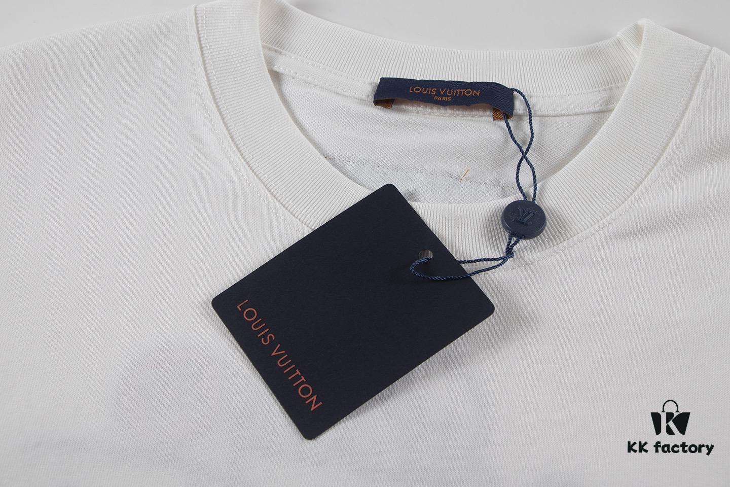 Louis Vuitton 2025 Latest Short Sleeve T-Shirt with Applique Embroidery