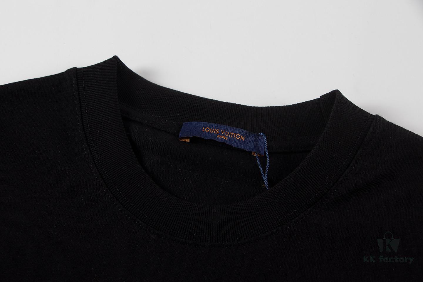 Louis Vuitton 2025 Latest Short Sleeve T-Shirt (Denim Embroidery)