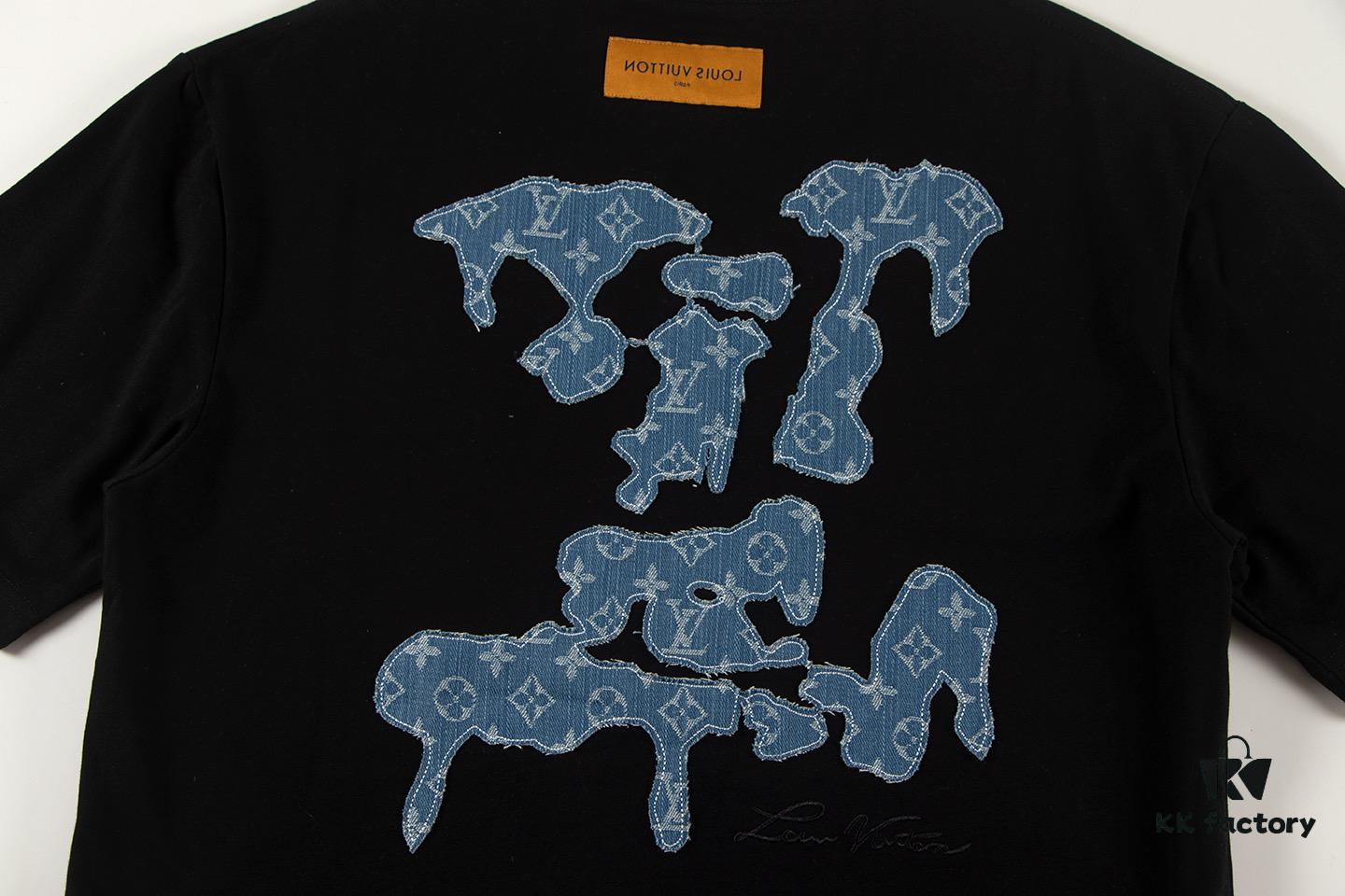 Louis Vuitton 2025 Latest Short Sleeve T-Shirt (Denim Embroidery)