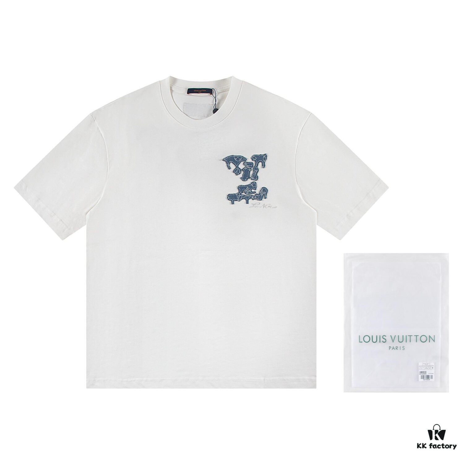 Louis Vuitton 2025 Latest Short Sleeve T-Shirt (Bull Canvas Embroidery)