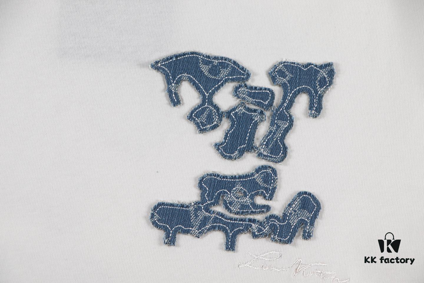 Louis Vuitton 2025 Latest Short Sleeve T-Shirt (Bull Canvas Embroidery)