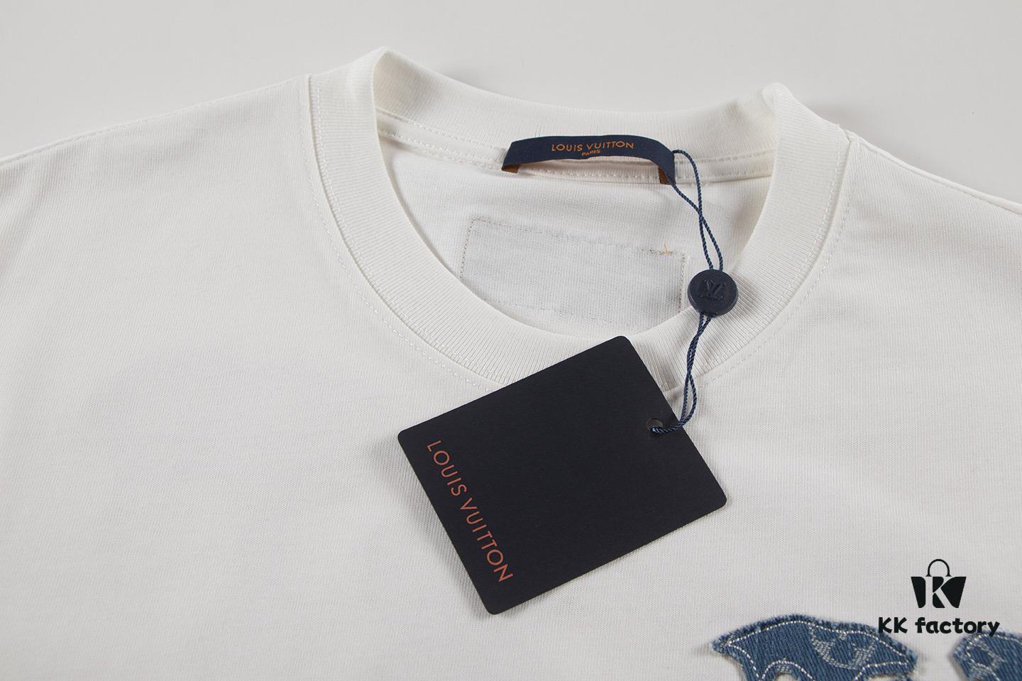 Louis Vuitton 2025 Latest Short Sleeve T-Shirt (Bull Canvas Embroidery)