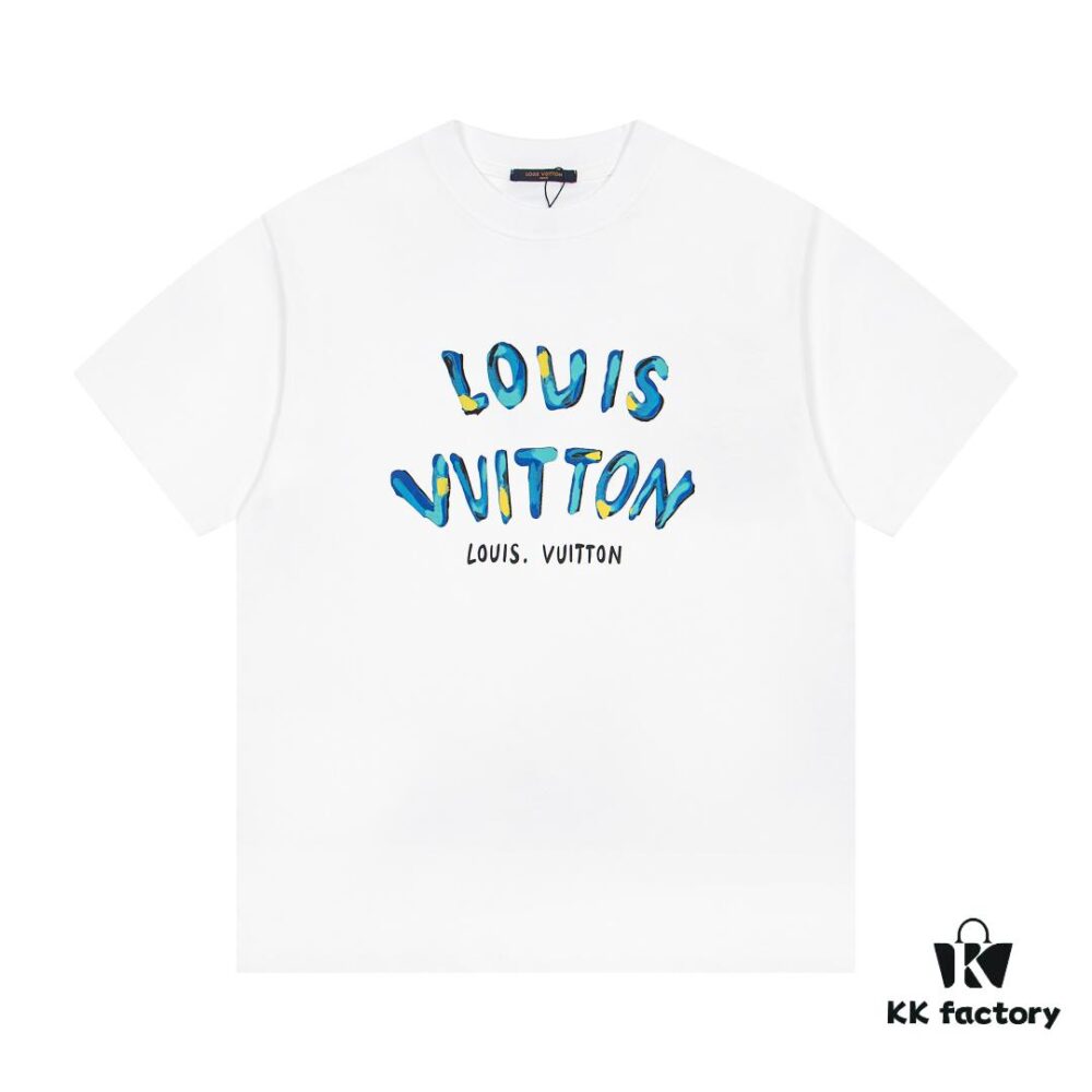 Louis Vuitton New Graffiti Print Logo Letter Casual Round Neck Short Sleeve T-Shirt Unisex