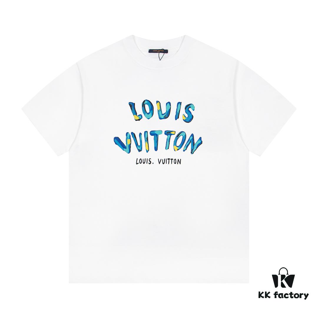 Louis Vuitton New Graffiti Print Logo Letter Casual Round Neck Short Sleeve T-Shirt Unisex