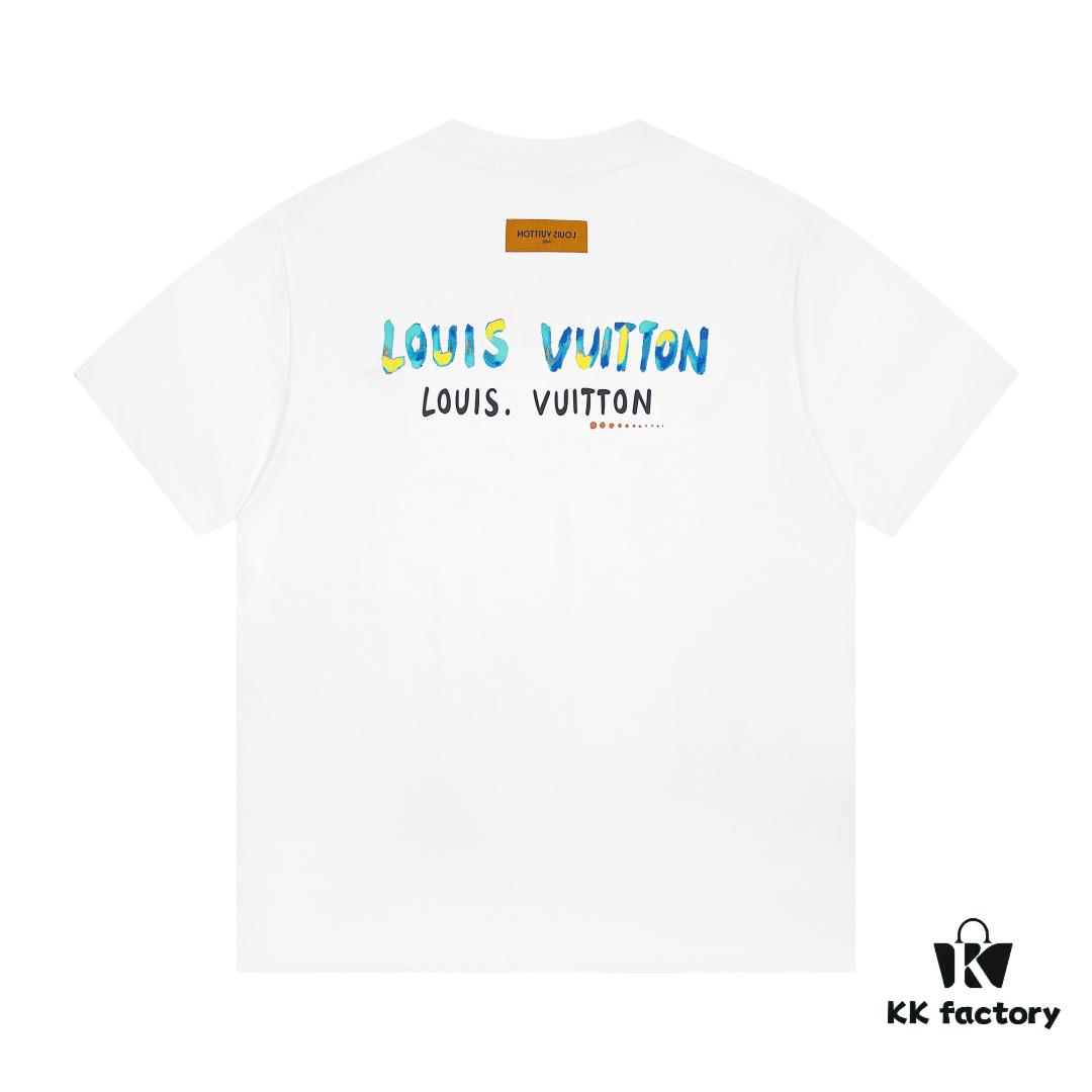 Louis Vuitton New Graffiti Print Logo Letter Casual Round Neck Short Sleeve T-Shirt Unisex