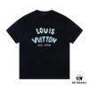 Louis Vuitton New Painted Graffiti Print Logo Letter Casual Round Neck Short Sleeve T-Shirt Unisex