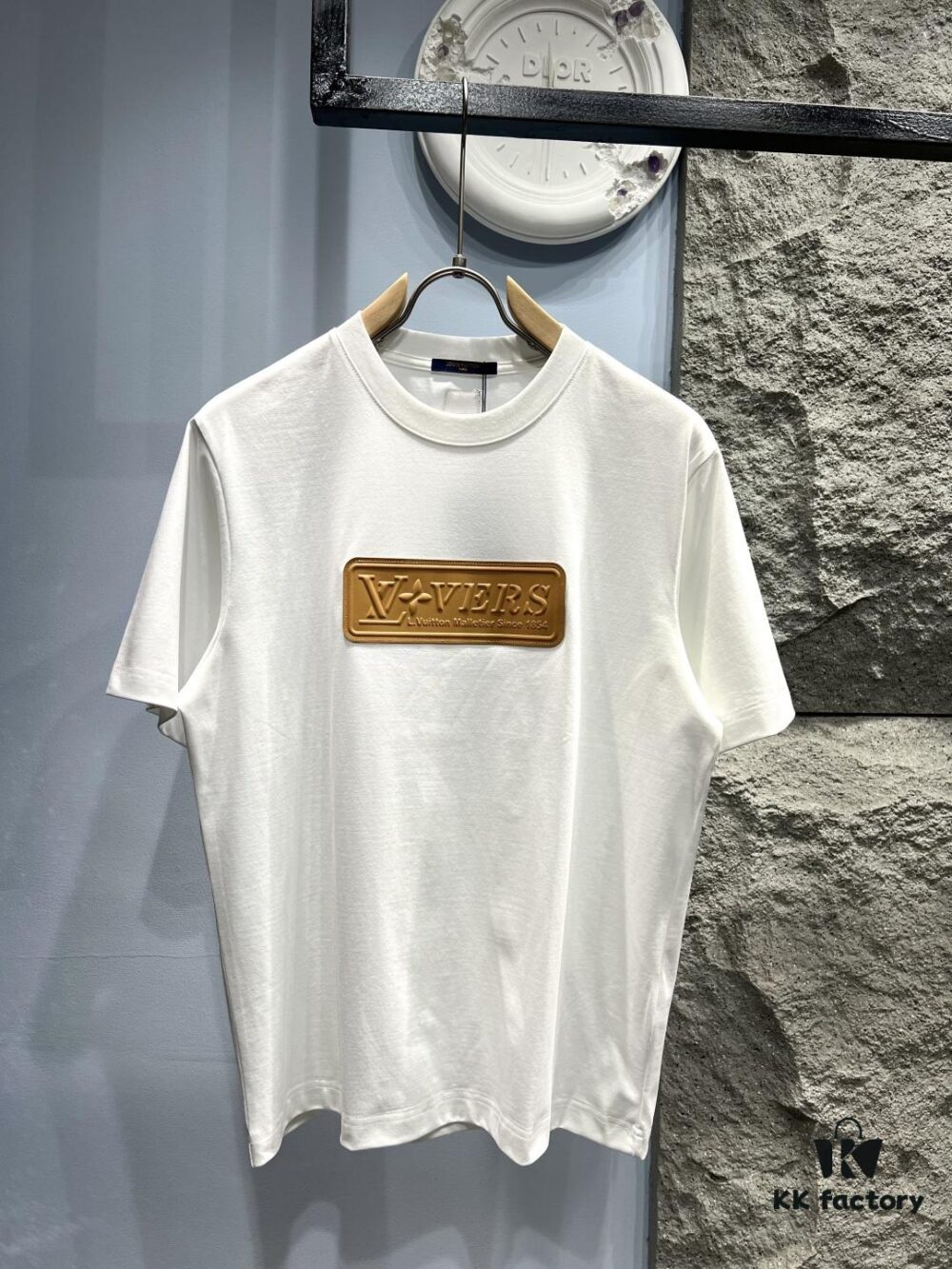 Louis Vuitton Short Sleeve T-Shirt with Leather Patch Signature Detail