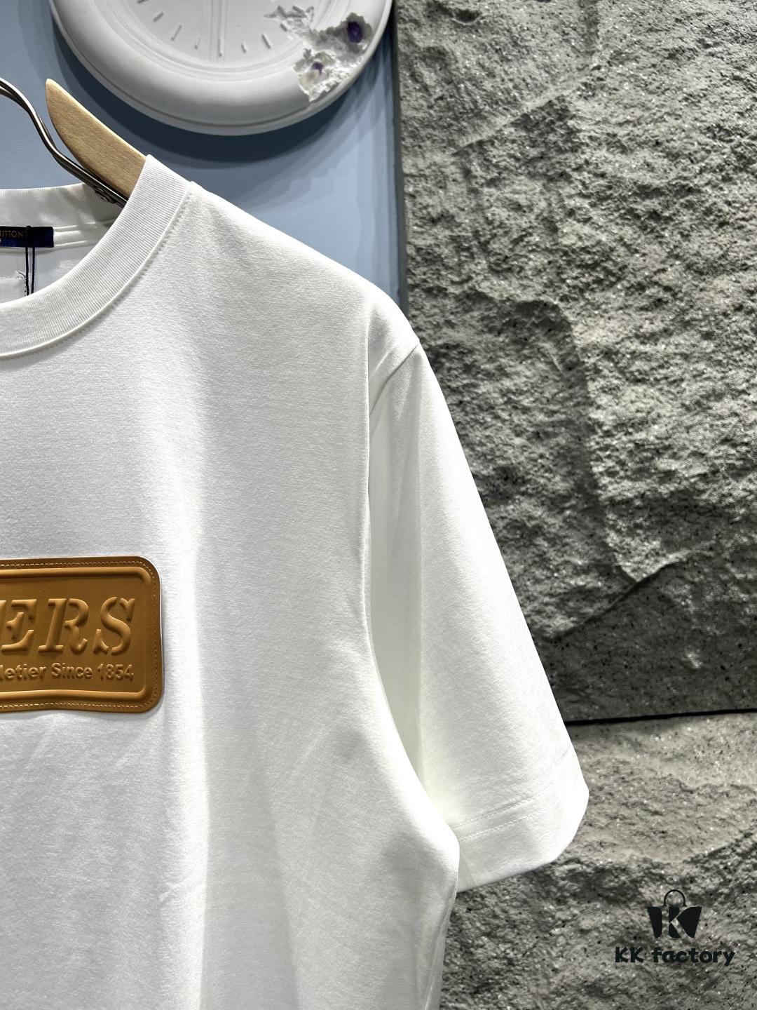 Louis Vuitton Short Sleeve T-Shirt with Leather Patch Signature Detail