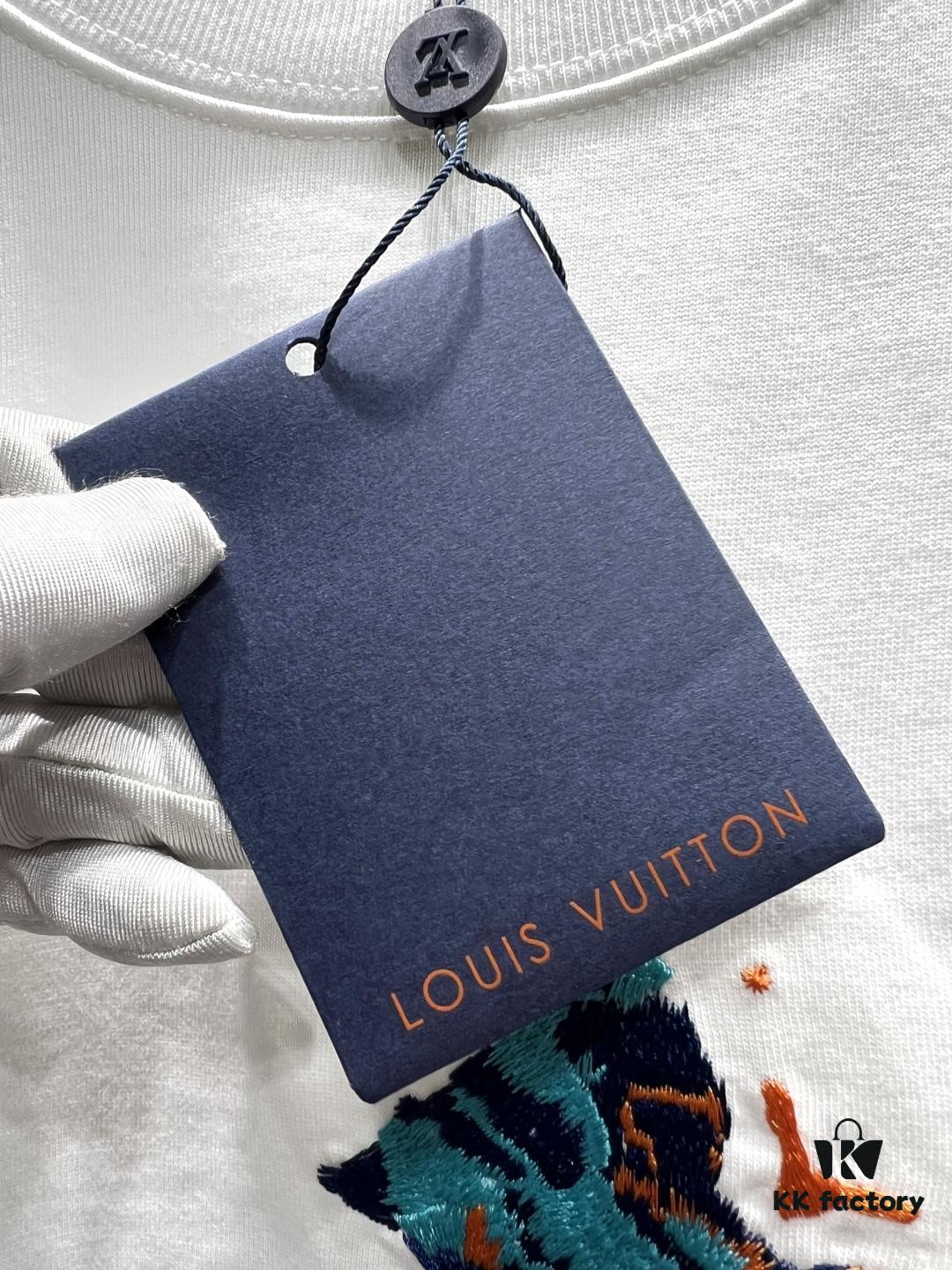 Louis Vuitton Embroidered Butterfly Short Sleeve T-Shirt