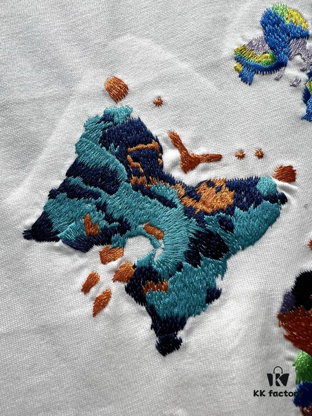 Louis Vuitton Embroidered Butterfly Short Sleeve T-Shirt