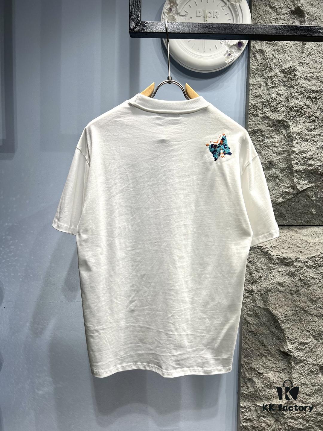 Louis Vuitton Embroidered Butterfly Short Sleeve T-Shirt