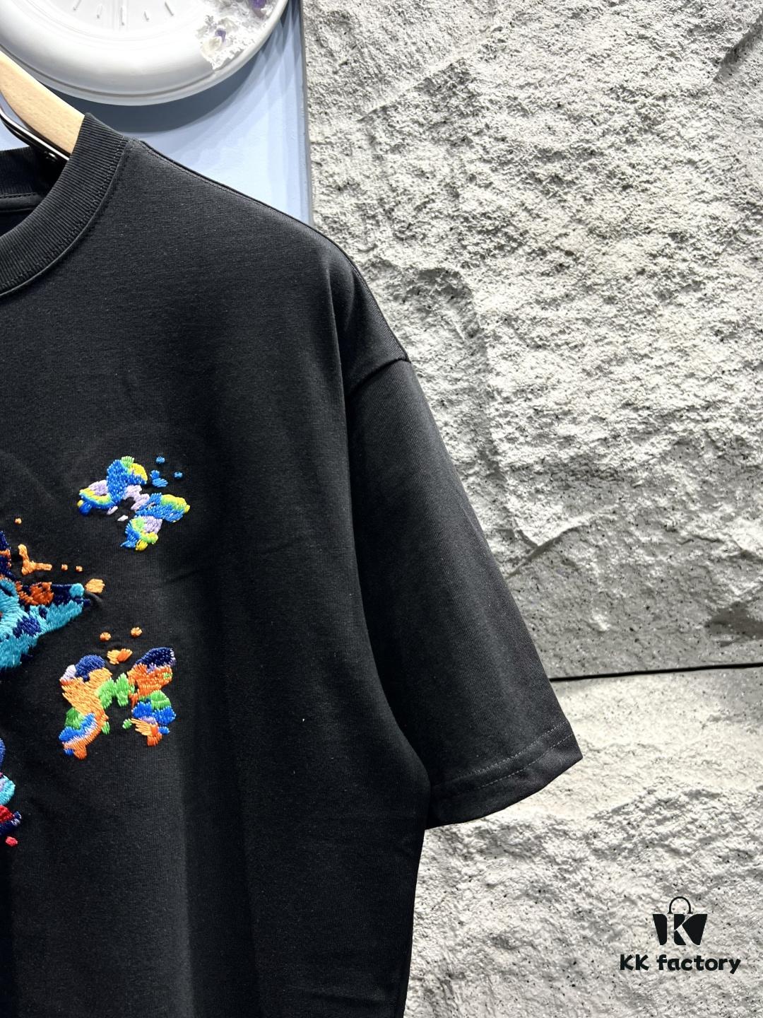 Louis Vuitton Butterfly Embroidered Short-Sleeve T-Shirt