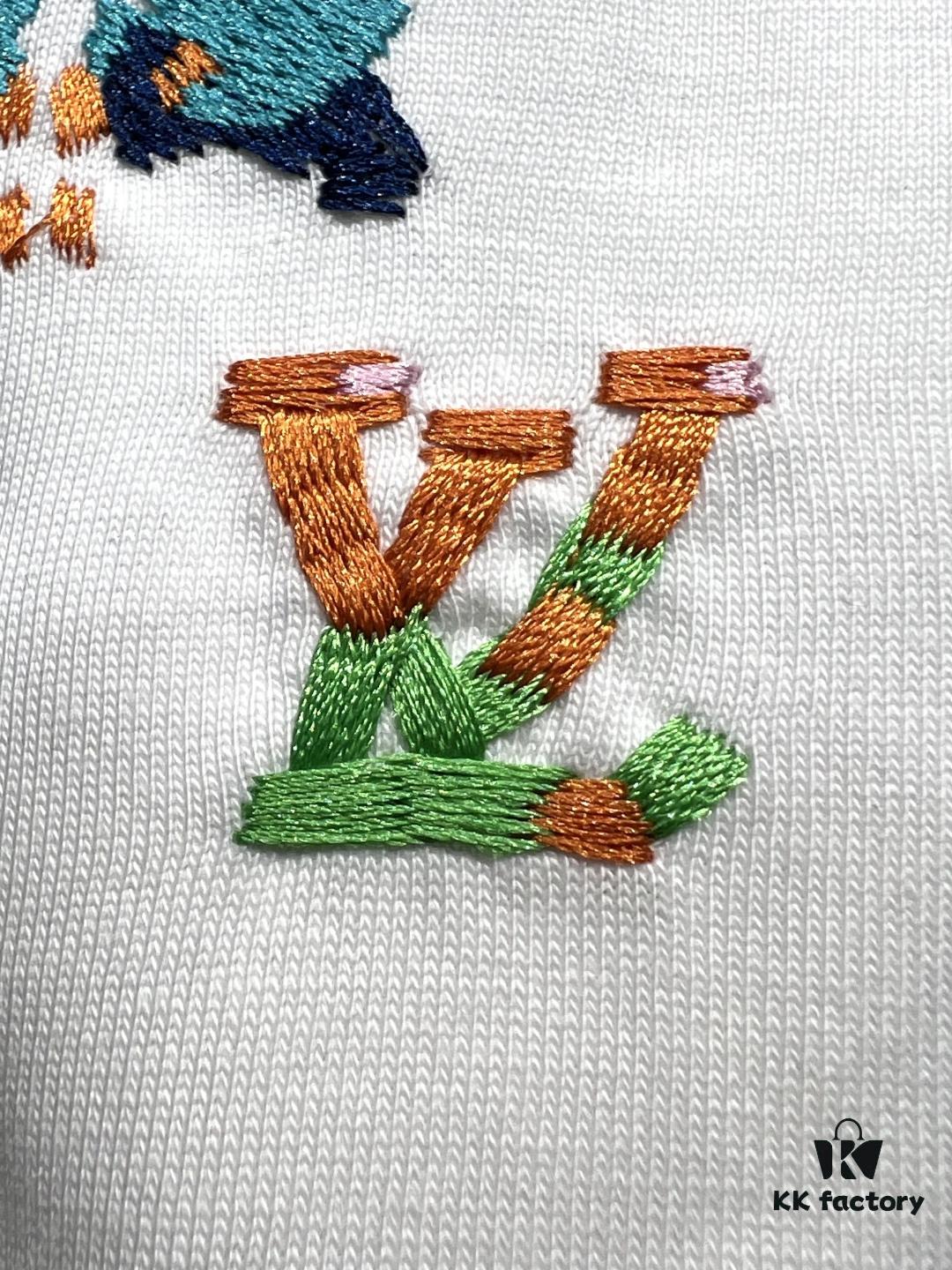 Louis Vuitton Embroidered Butterfly Short Sleeve T-Shirt