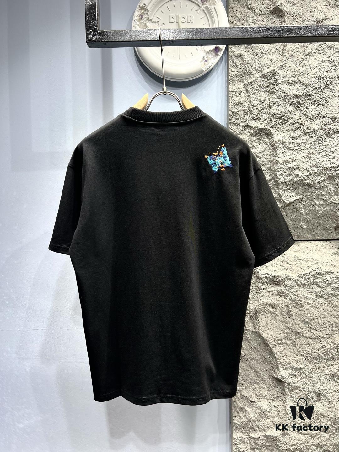 Louis Vuitton Butterfly Embroidered Short-Sleeve T-Shirt