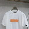 LV Louis Vuitton Embossed Leather Patch Knitted Short-Sleeve T-Shirt