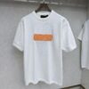 LV Louis Vuitton Embossed Leather Patch Knitted Short-Sleeve T-Shirt