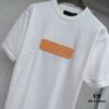 LV Louis Vuitton Embossed Leather Patch Knitted Short-Sleeve T-Shirt