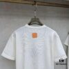 LV Louis Vuitton Embossed Leather Patch Knitted Short-Sleeve T-Shirt