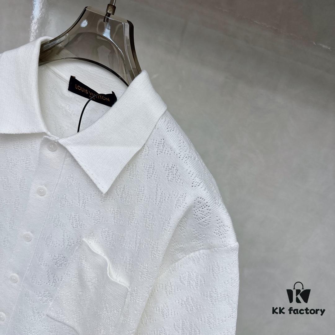 LV Jacquard Knit Polo Short-Sleeve T-Shirt