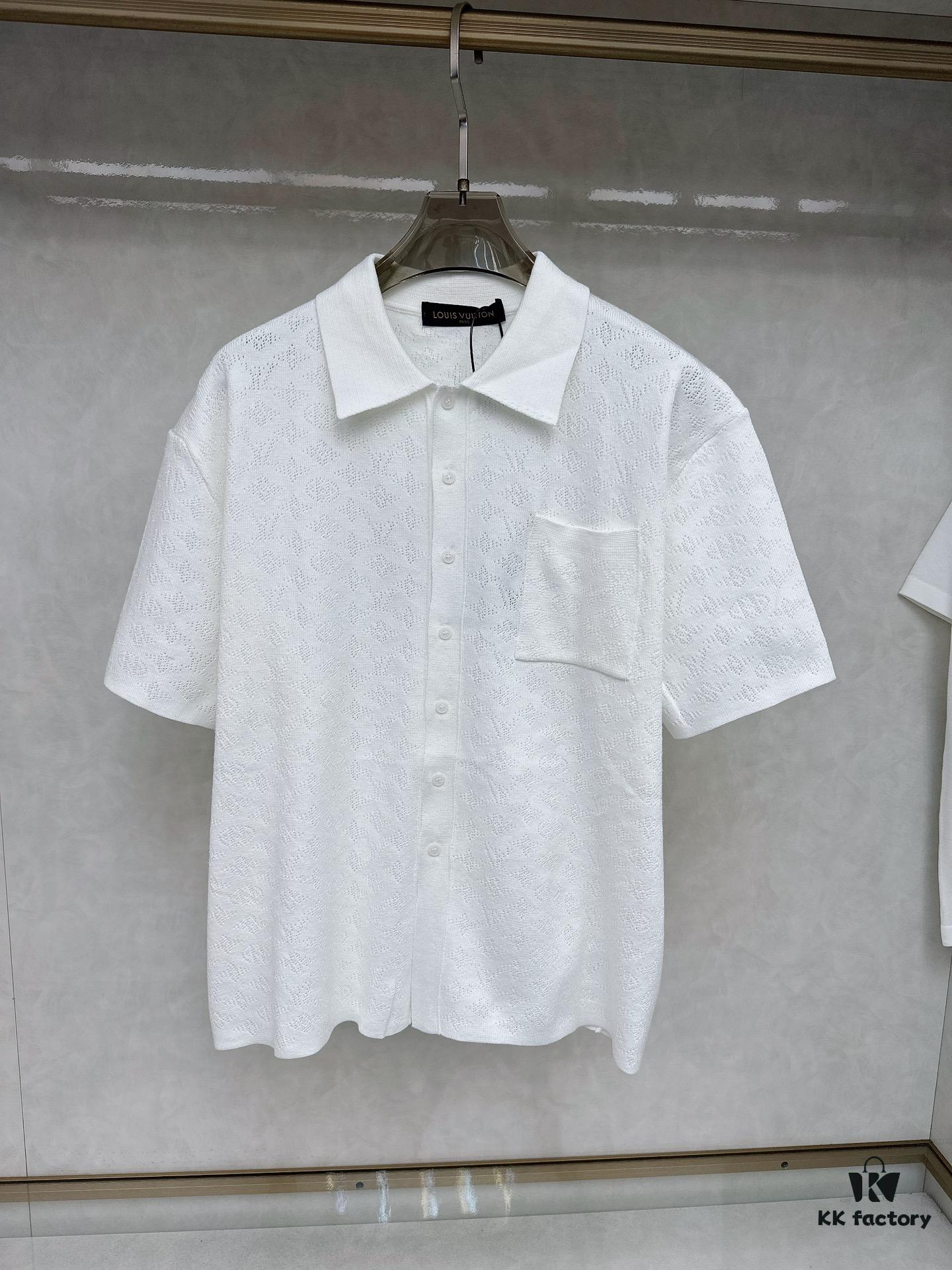 LV Jacquard Knit Polo Short-Sleeve T-Shirt