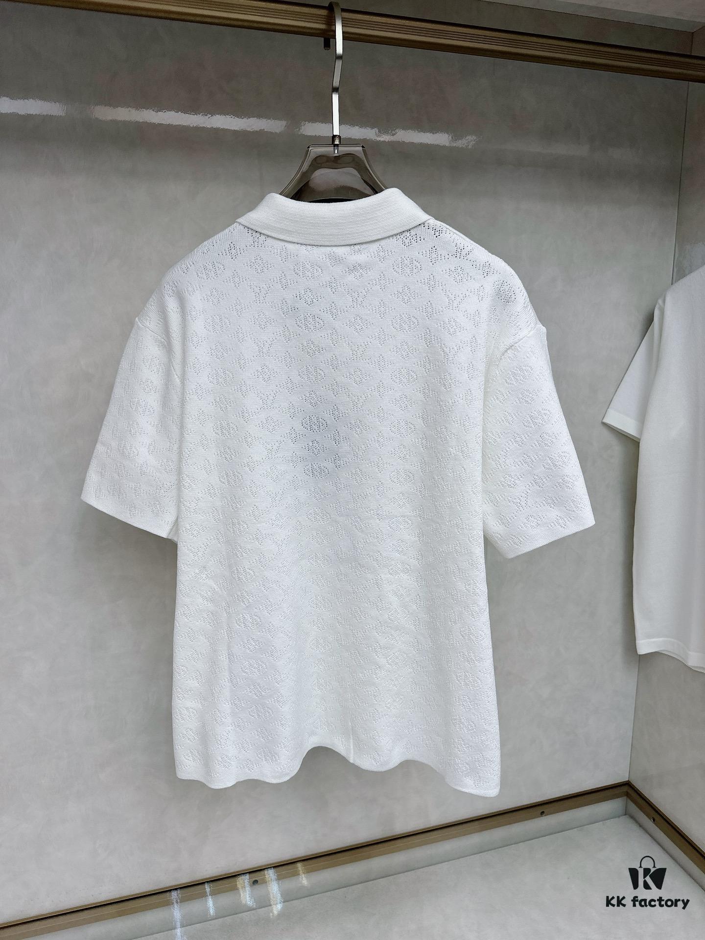 LV Jacquard Knit Polo Short-Sleeve T-Shirt