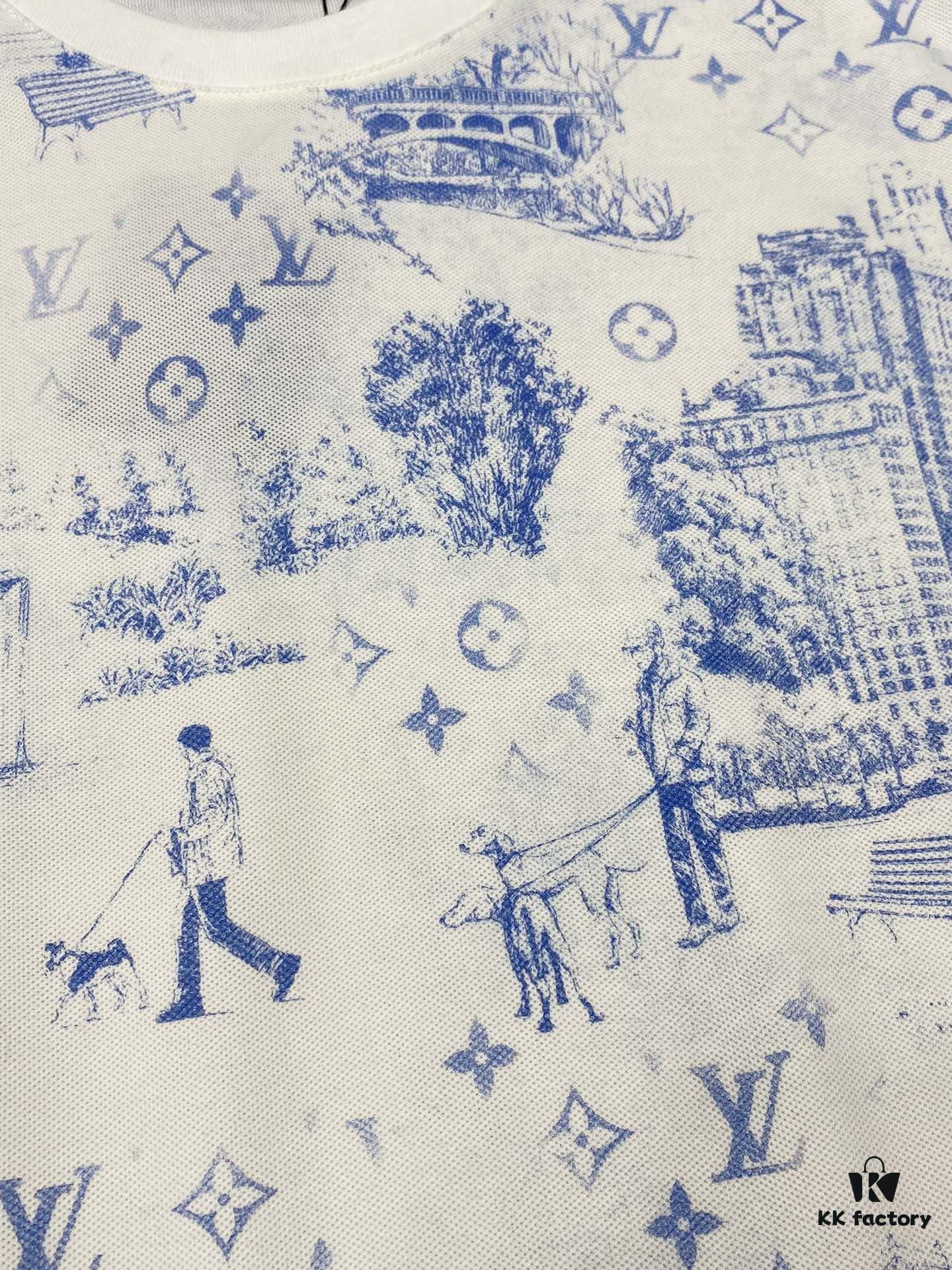 Louis Vuitton LV Men's Casual Short-Sleeve T-Shirt, Exclusive New Arrival, Original Order High-End Custom, Premium Version, Fashionable and Versatile Bestseller, Imported Fabric, Ultra-Soft and Smooth Texture, Skin-Friendly Comfort, Top-Quality Craftsmanship from Authorized Factory, Complete with Three Labels