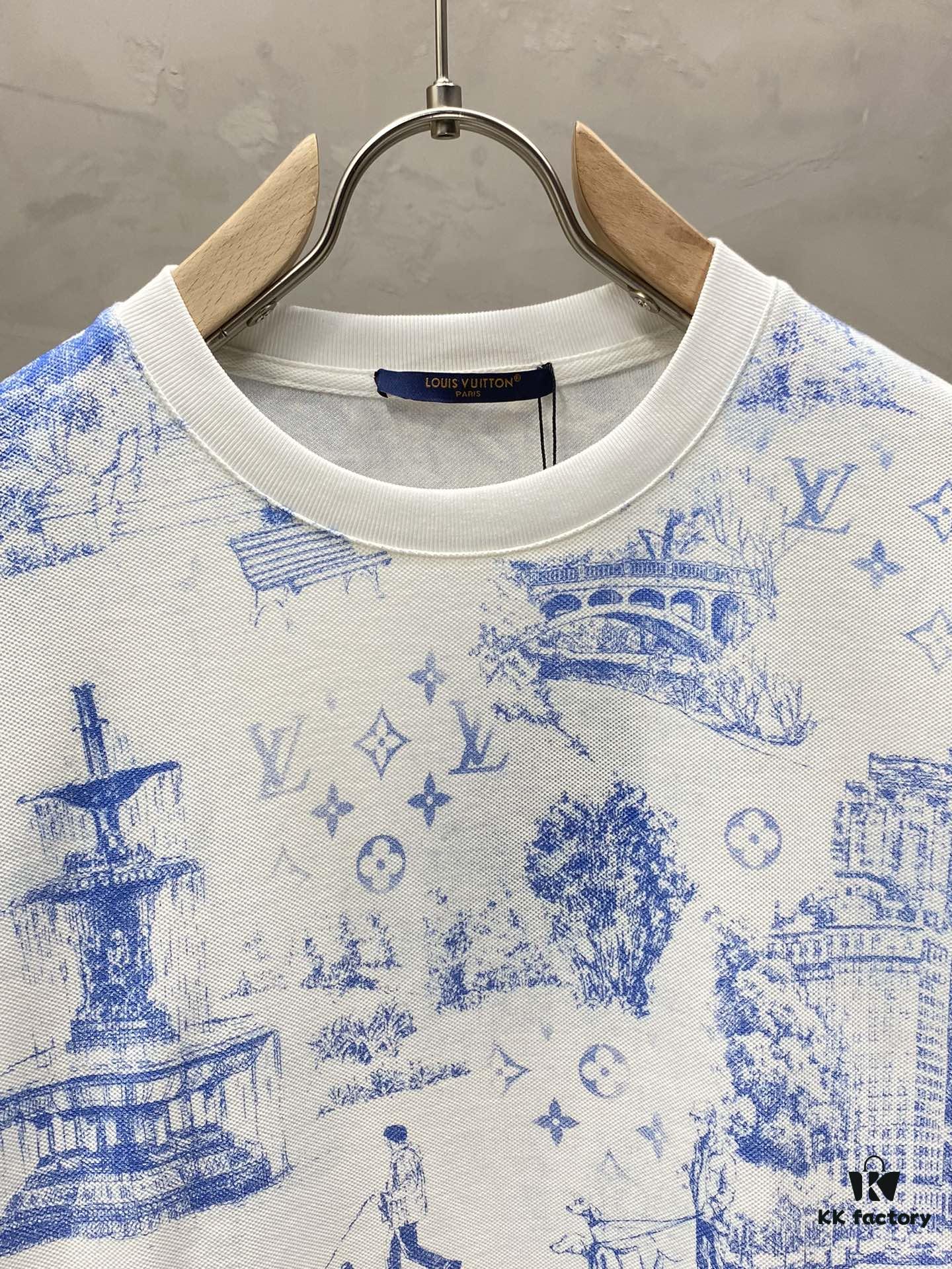 Louis Vuitton LV Men's Casual Short-Sleeve T-Shirt, Exclusive New Arrival, Original Order High-End Custom, Premium Version, Fashionable and Versatile Bestseller, Imported Fabric, Ultra-Soft and Smooth Texture, Skin-Friendly Comfort, Top-Quality Craftsmanship from Authorized Factory, Complete with Three Labels