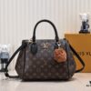 Exclusive Real Shot - Upgraded Version ‼️ LV Monogram with Leather Trim Handheld, Shoulder & Crossbody Bag Model 58188 with Long Strap, 2022 New Fashion Women's Bag, Monogram Genuine Leather Strap Tote, Large Capacity [Strong], Size 33-22-16cm