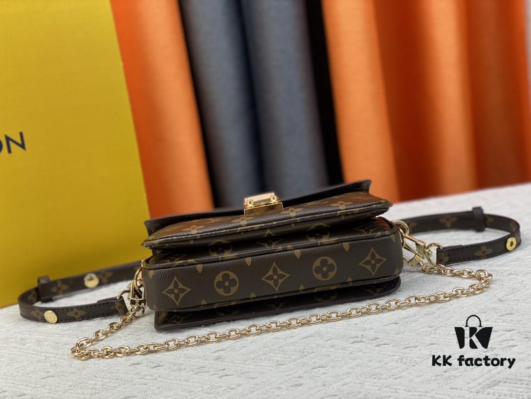 Upgraded Original Version, Color-Changing Leather [Exclusive Real Photos M46279 M46595 Monogram, Yellow Flower, Embossed] LV East West Métis Small Satchel