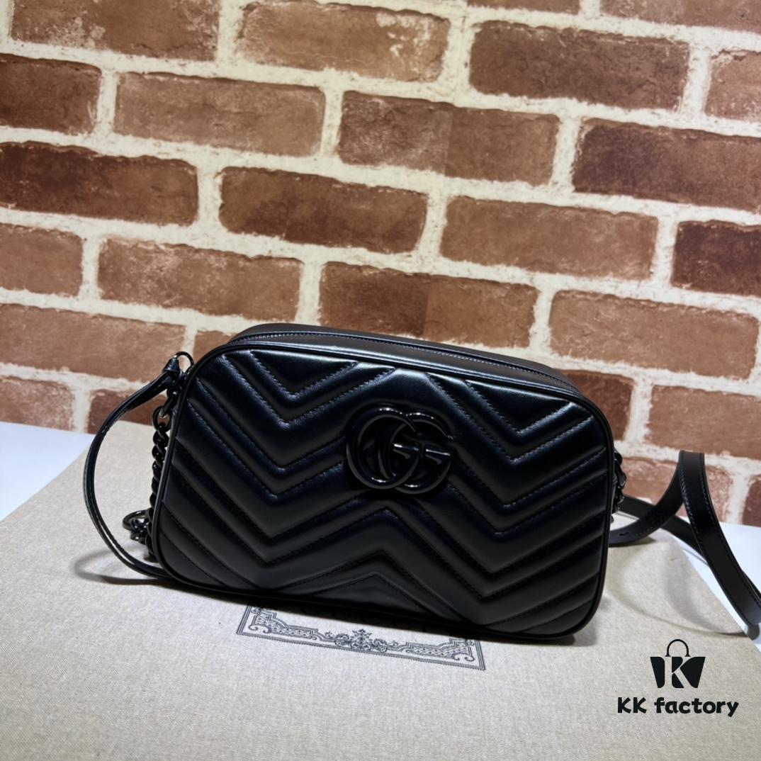 GUCCI New Arrival Cabinet Quality, Top Original Single Item, Actual Photos! Model No. 447632 Calfskin Black Hardware, Dimensions: Width 24cm x Height 12cm x Side Width 7cm, In Stock Ready to Ship