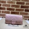 GUCCI New Arrival Cabinet Quality, Top Original Single Item, Real Photos. Model No. 751526 Pink with White, Size 21×12×5 cm (W×H×D), In Stock Ready to Ship