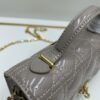 Lacquered Leather Lady Dior Pearl Clutch with Box