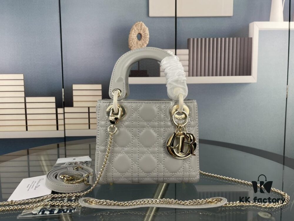 Lady Dior Small Three-Compartment Bag with Silk Scarf