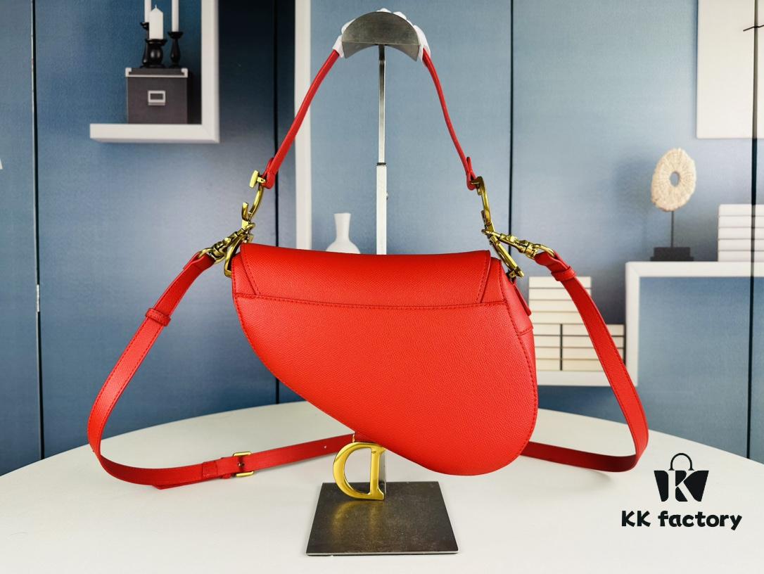 Large Size ♥️ Dior Saddle Bag, Vintage Pattern, Thin Strap, Palm Texture Series [Includes Retail Box 🎁]